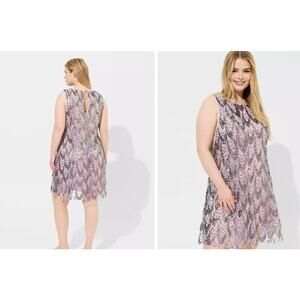 Torrid Purple Mini Sequin Shift Dress Size 0 LARGE